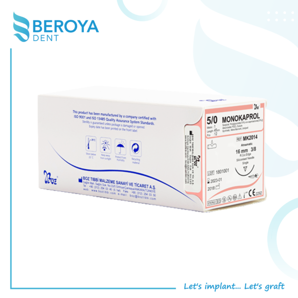 BOZ- MONOKAPROL- Poly[glycolide(75%)-co-caprolactone(25%)-(PGCL) Absorbable, Synthetic, Monofilament Surgical Suture